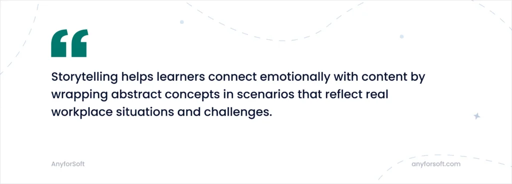 Quote about storytelling and emotional learning connection