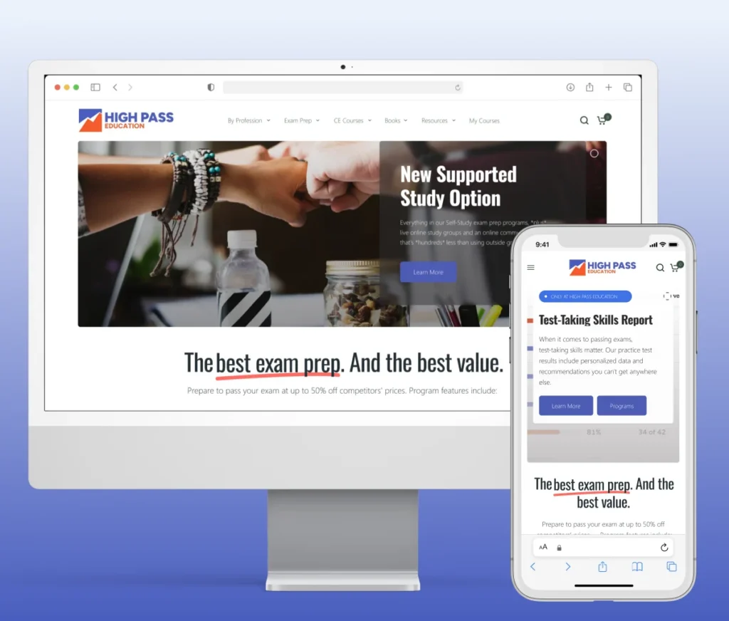 High Pass Education exam prep platform by AnyforSoft