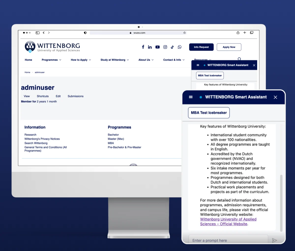 A Website-Native AI Assistant Supporting Student Journeys at Scale